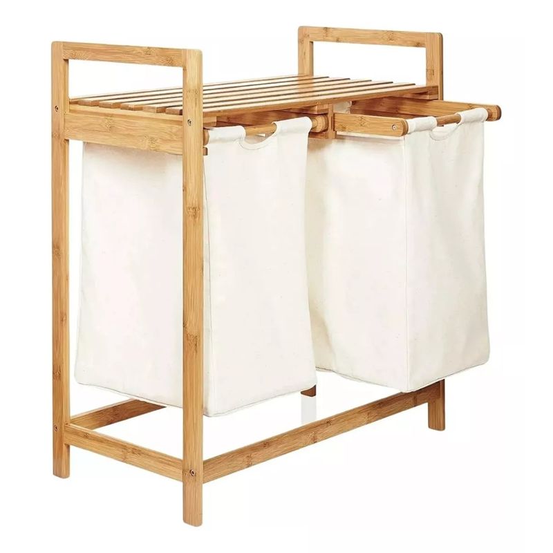 MUNDO MAGIA - Cesta Canasto De Ropa Sucia Con Soporte De Bambu 73 Cm