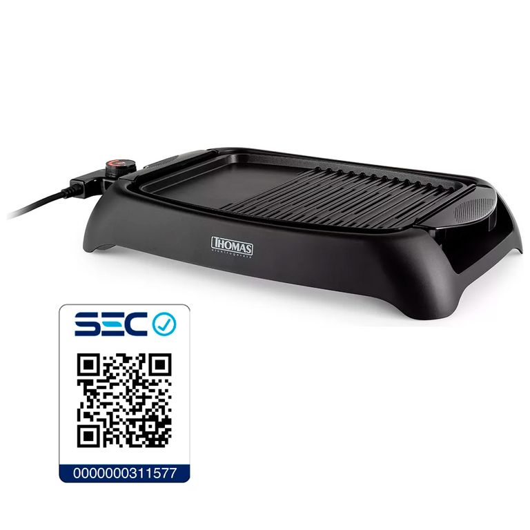 Parrilla Eléctrica Th-180 1000w Color Negro