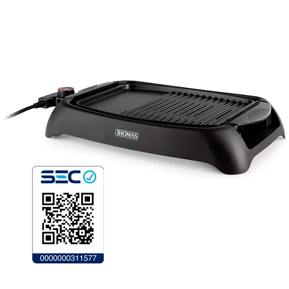 THOMAS - Parrilla Eléctrica Thomas Th-180 1000w Color Negro