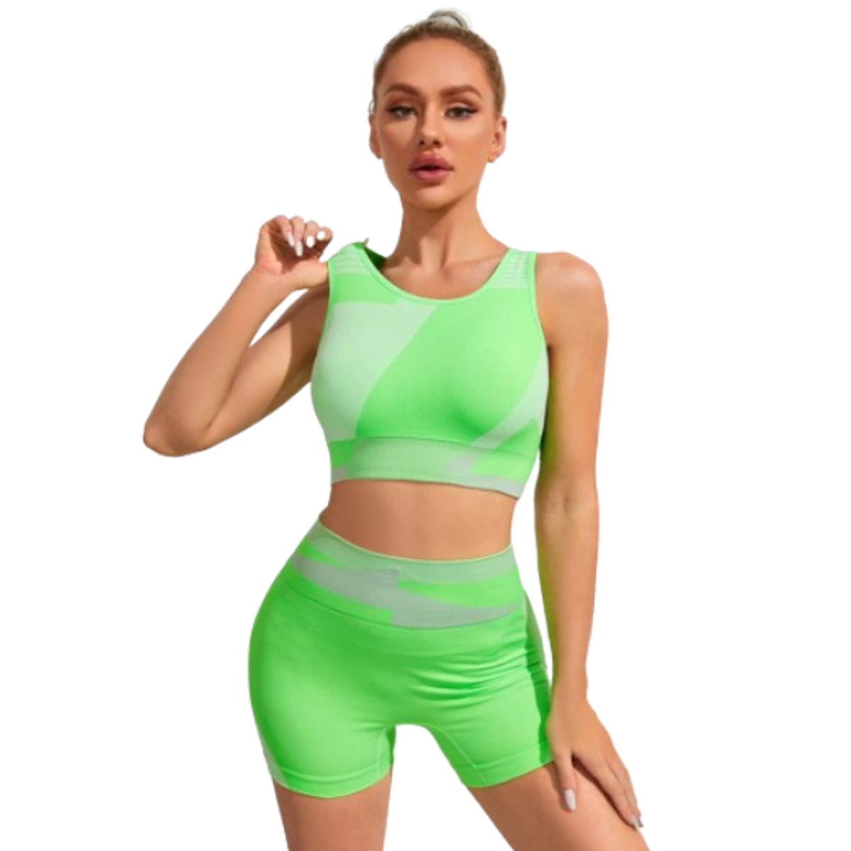 GENERICO - Conjunto deportivo de 2 piezas fluor