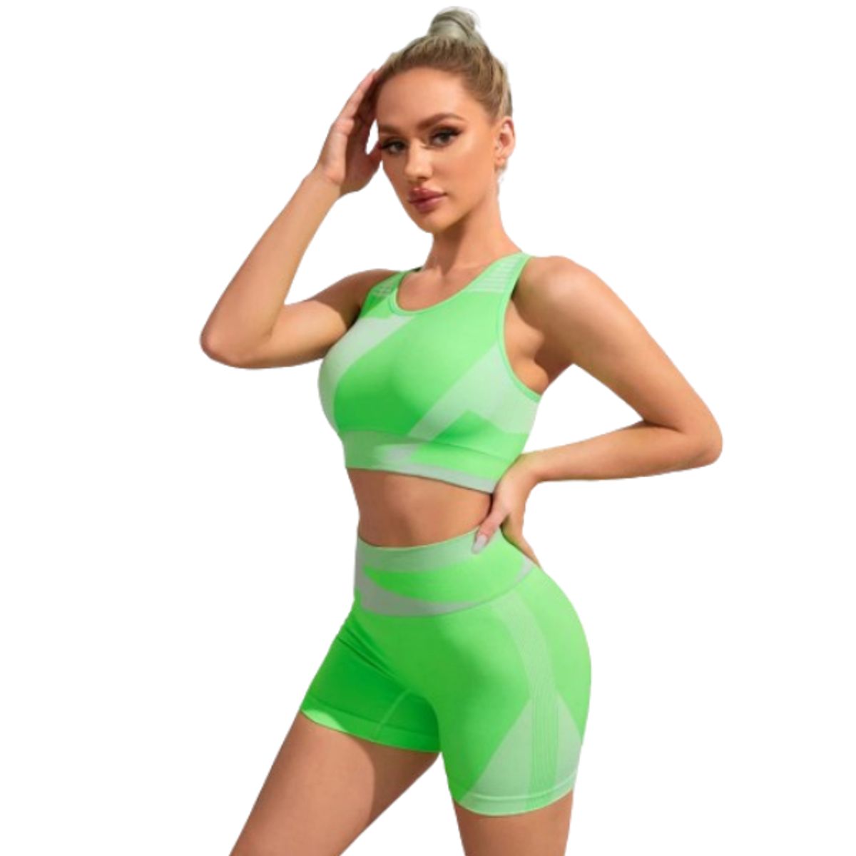 GENERICO - Conjunto deportivo de 2 piezas fluor