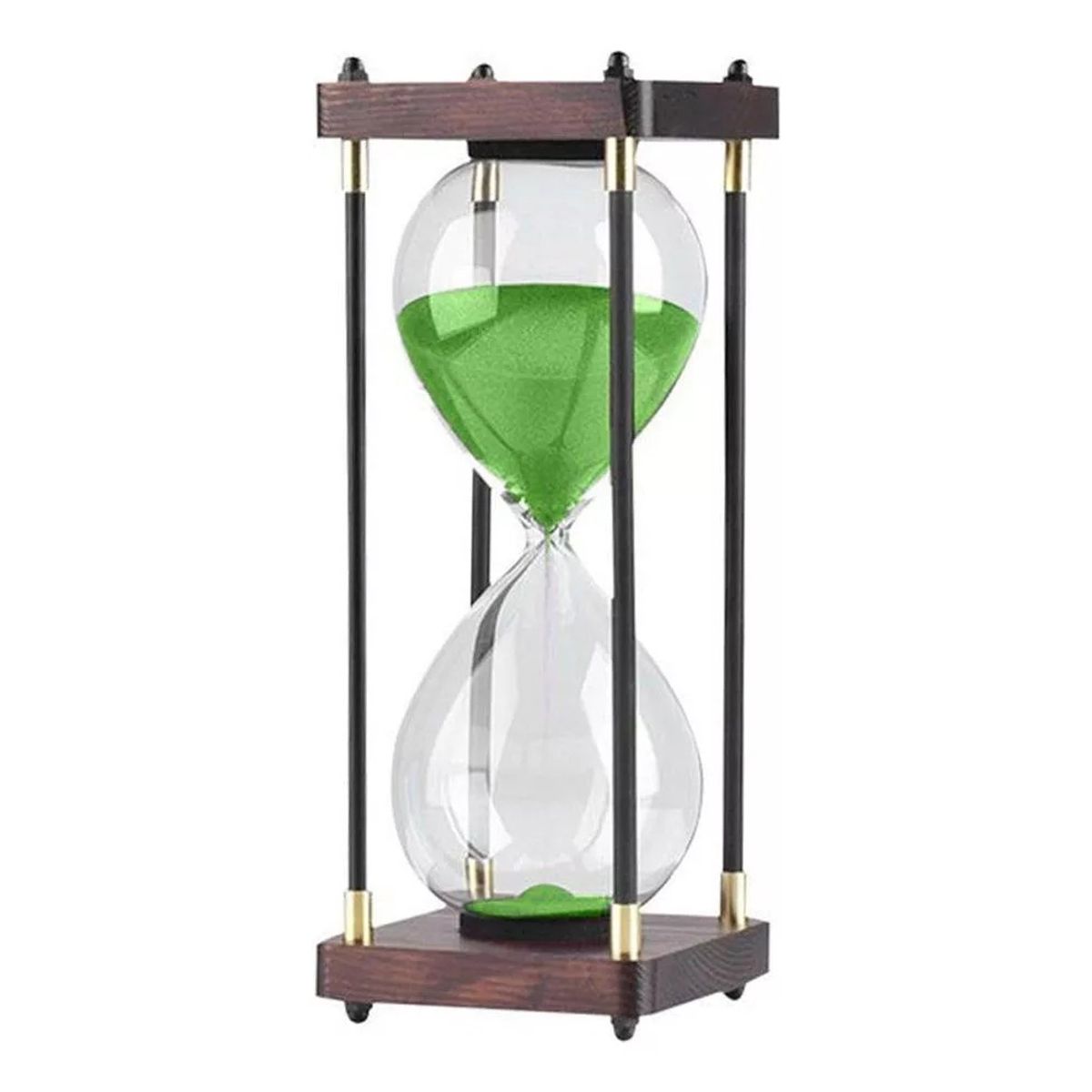 GENERICO - Reloj de arena de vidrio con marco de madera Retro