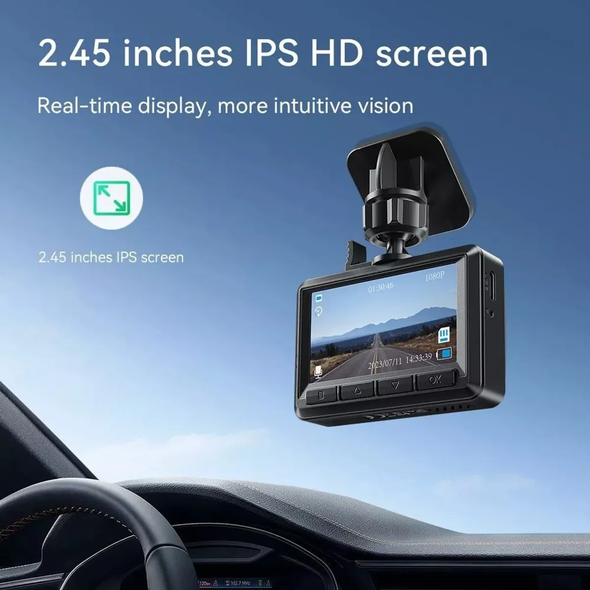HOCO - Camara de Auto Dashcam Full HD 1080 Doble Pantalla Wifi Hoco