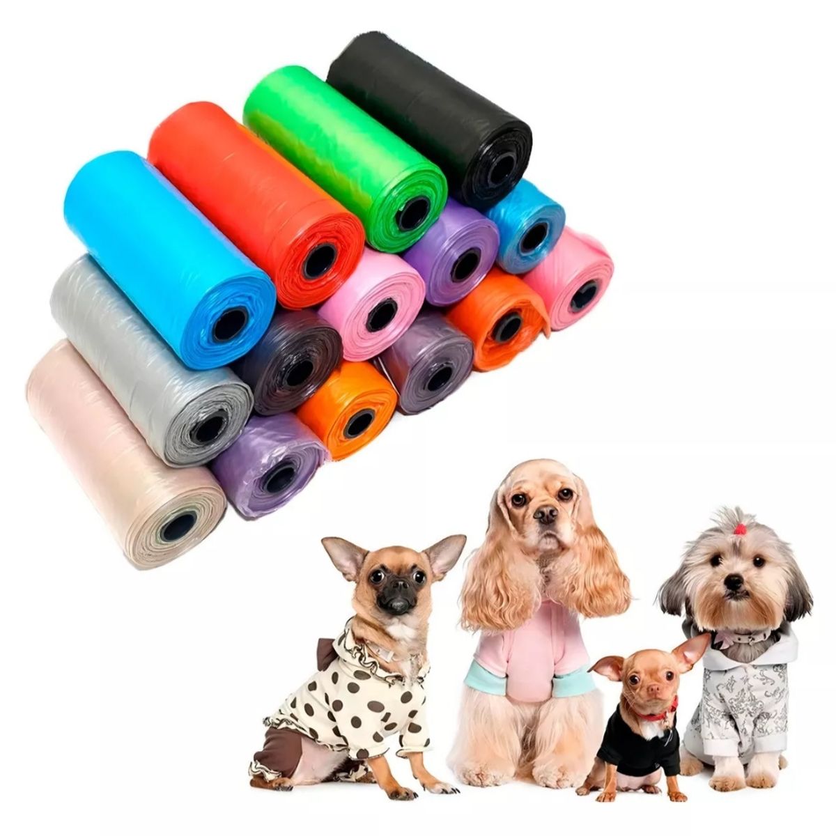 GENERICO - X6  rollos de bolsas para desechos perros bolsa caca mascota
