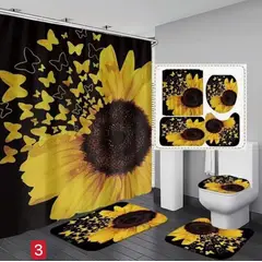 GENERICO - Set de Baño 4 Piezas Diseño Girasol