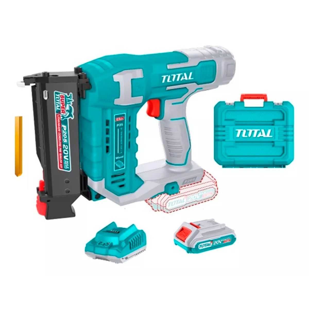 TOTAL TOOLS - Clavadora Pin Acabado 10-35mm 20v Bat+ Carg Total Tcbnli3606