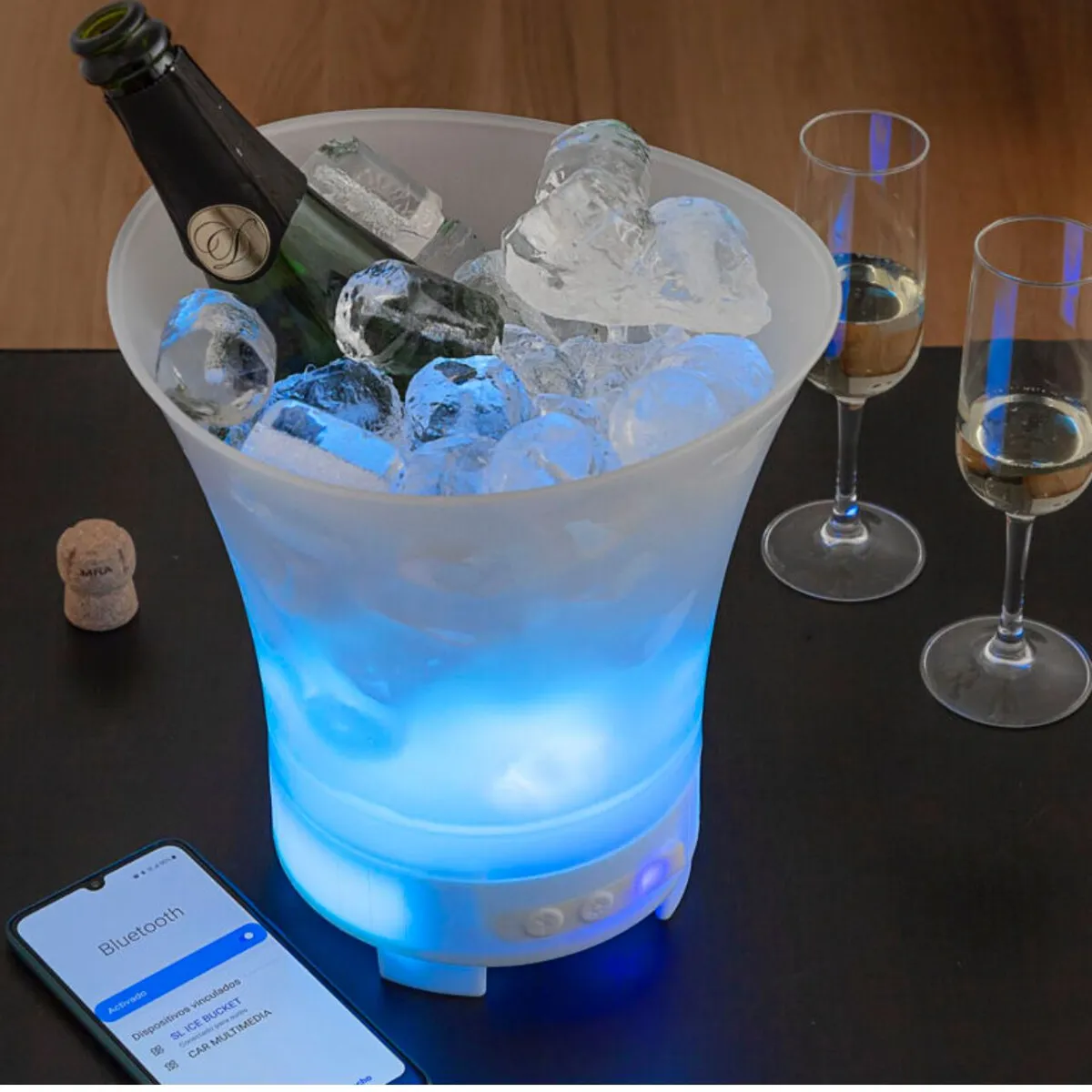 GENERICO - Hielera bluetooth con parlante y luces colores