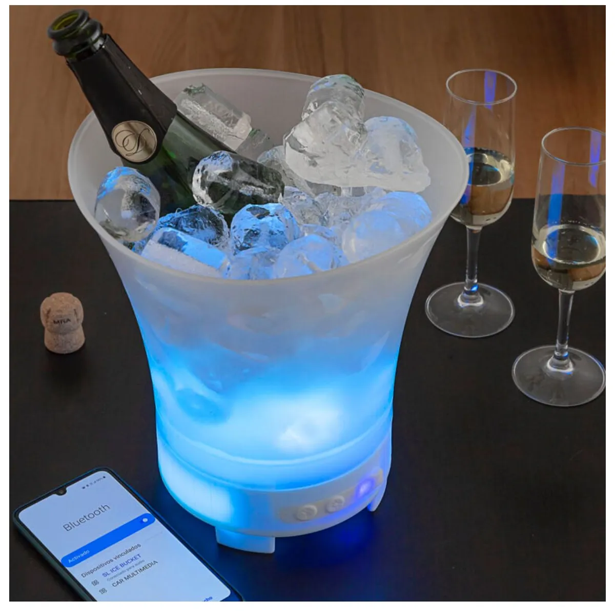 GENERICO - Hielera bluetooth con parlante y luces colores