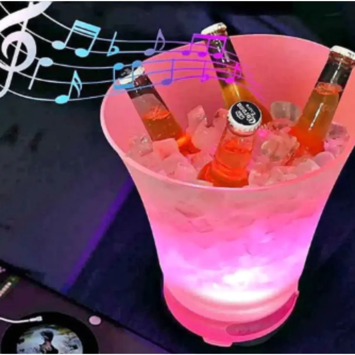 GENERICO - Hielera bluetooth con parlante y luces colores