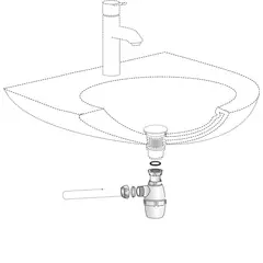 TAUMM - Sifon Lavaplatos 1 1/2 Salida Recta Plastico Blanco Taumm.