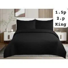 GENERICO - Cobertor de Verano Tipo Quilt king 2,5 plazas Negro
