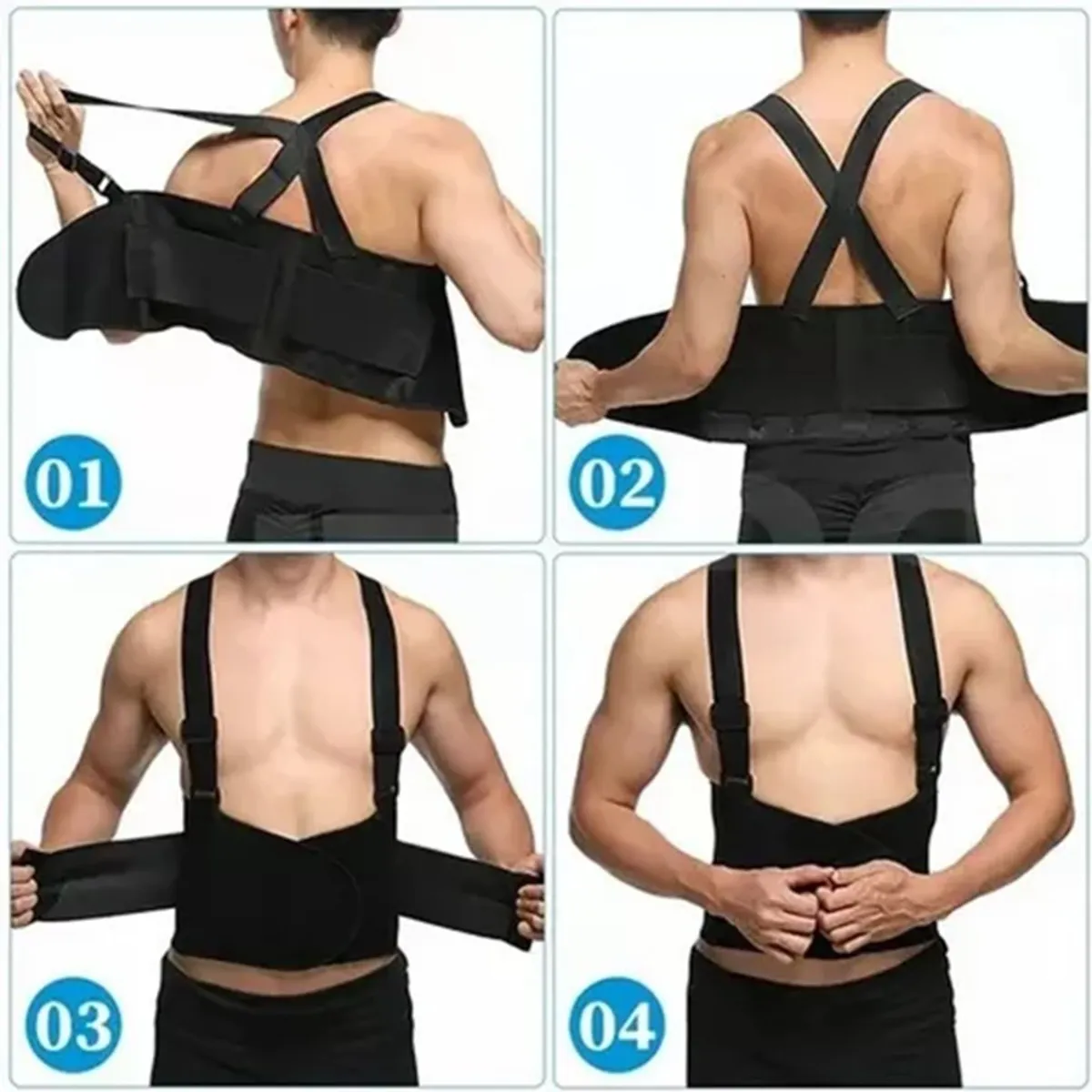 GENERICO - Faja Lumbar Alivia Dolor De Espalda Protección De Carga Peso Talla M