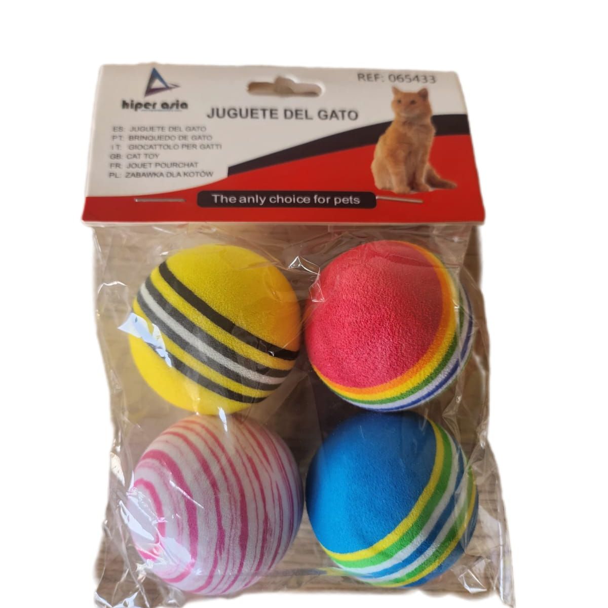 GENERICO - Juguete Gato 4 Pelotitas De Esponja Semi Dura Entretencion