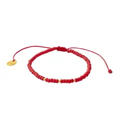 ZAZU - Candy Roja con Mostacillas Bañadas en Oro