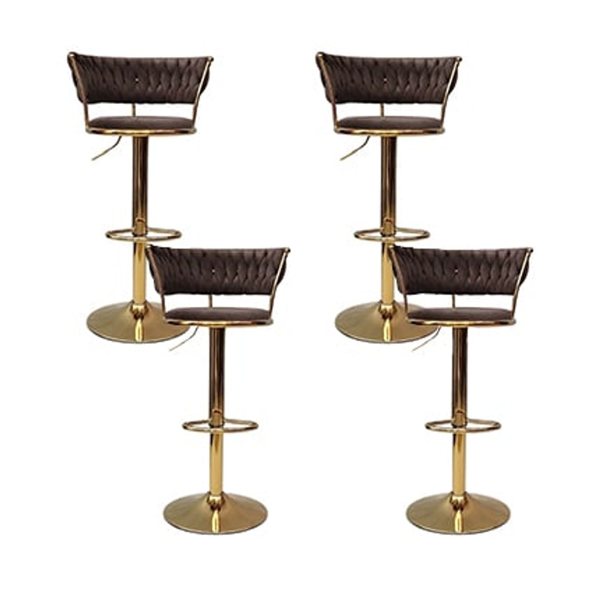 CORI CORI - Pack 4 Taburetes Queen Velvet Gold Café