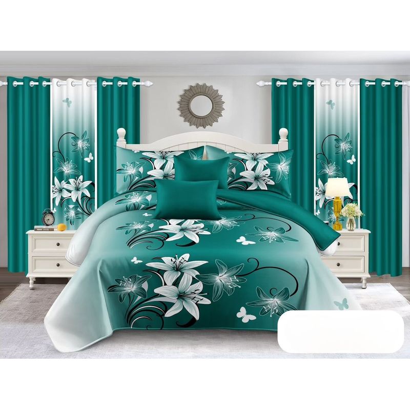 GENERICO - Quilt de Verano 2 plazas. Color Verde KFL224