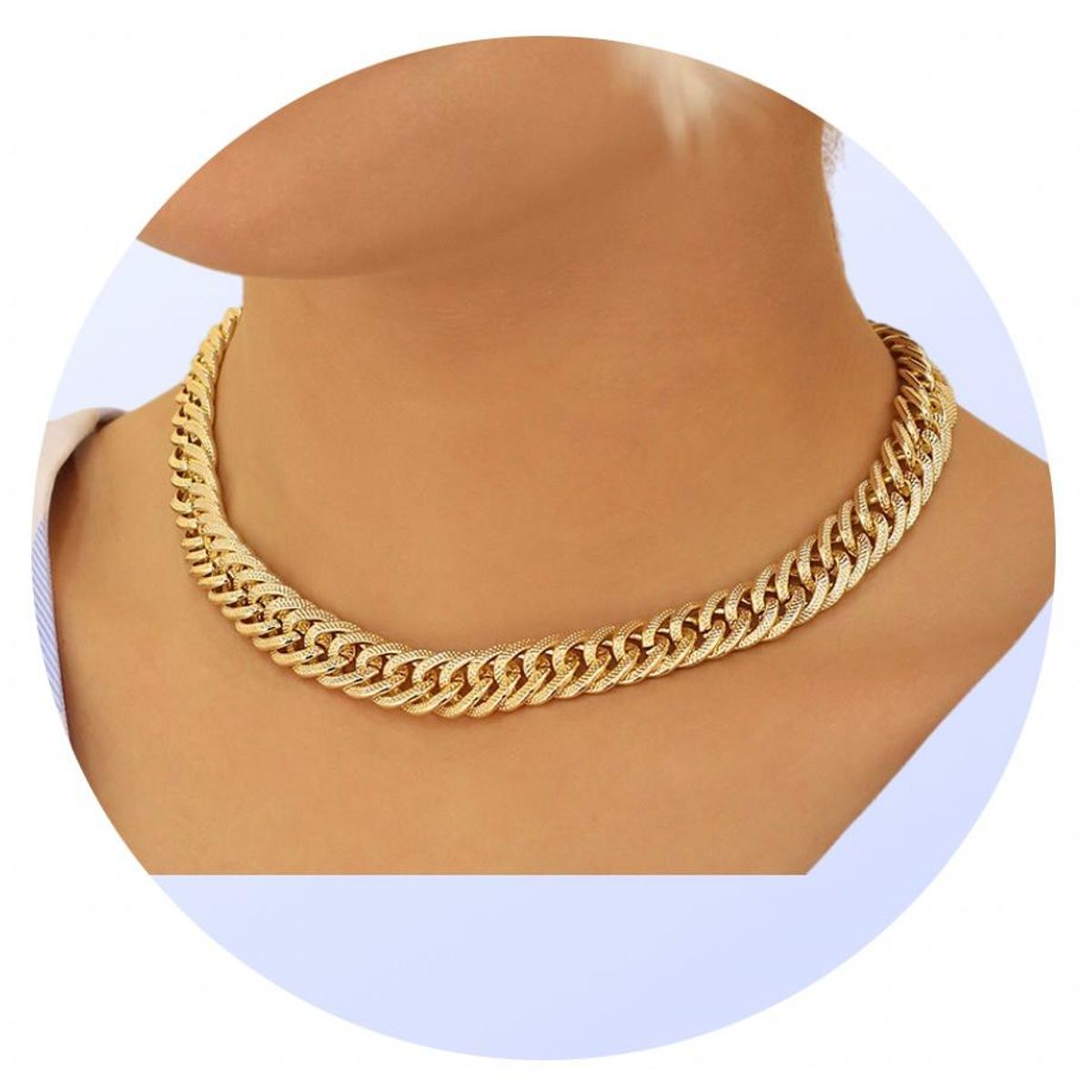 GENERICO - Collar Grumet Grueso Baño De Oro Gold Filled Tendencia