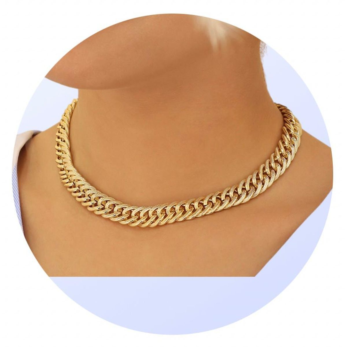 GENERICO - Collar Grumet Grueso Baño De Oro Gold Filled Tendencia
