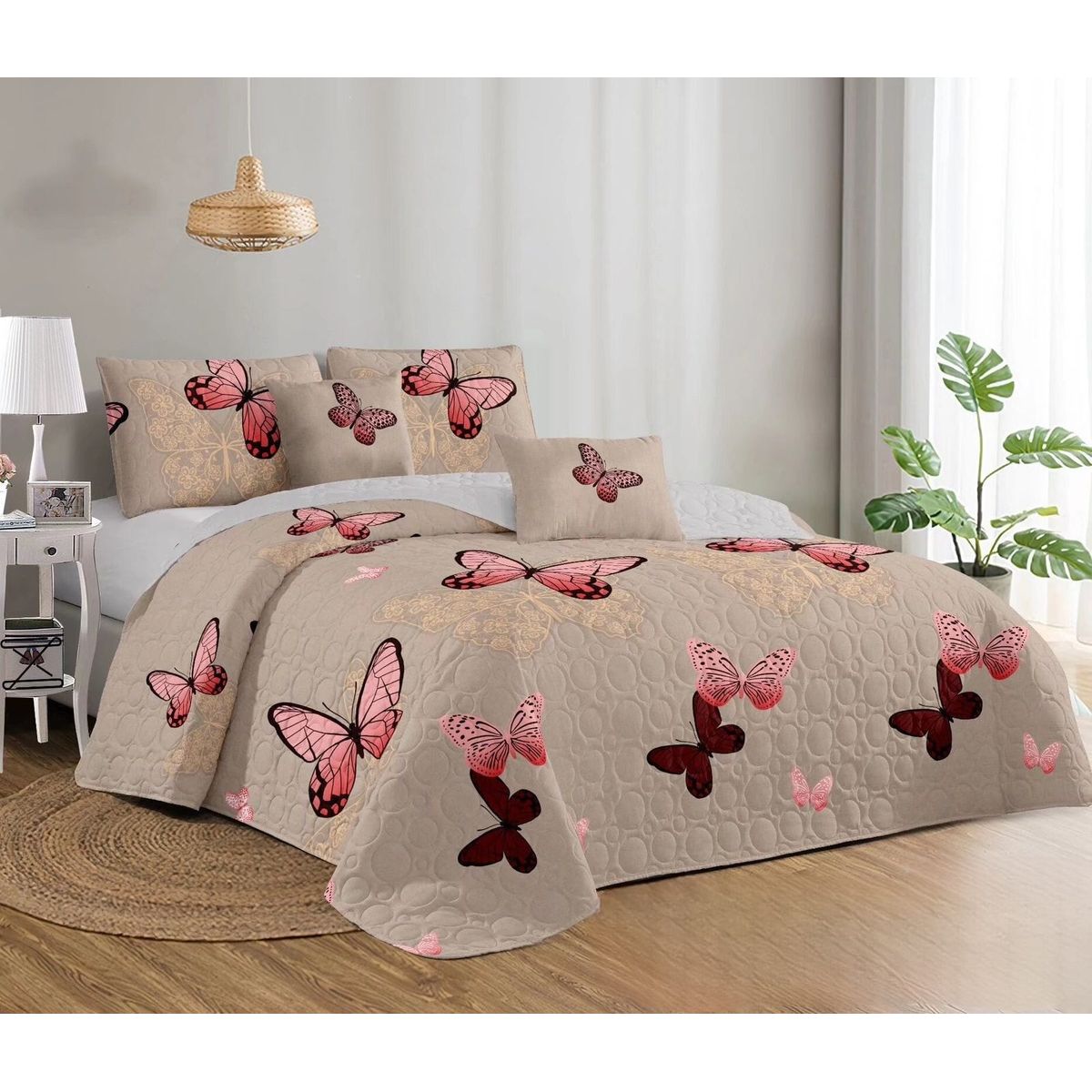 GENERICO - Quilt de Verano 1.5 Plaza. Color Beige KFL090