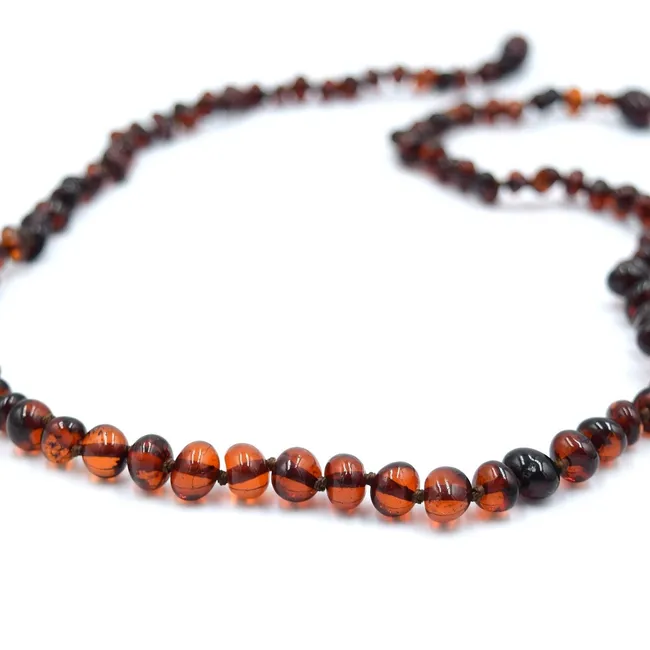 GENERICO - Collar de Ámbar Báltico Certificado para Adulto Unisex 50 cm