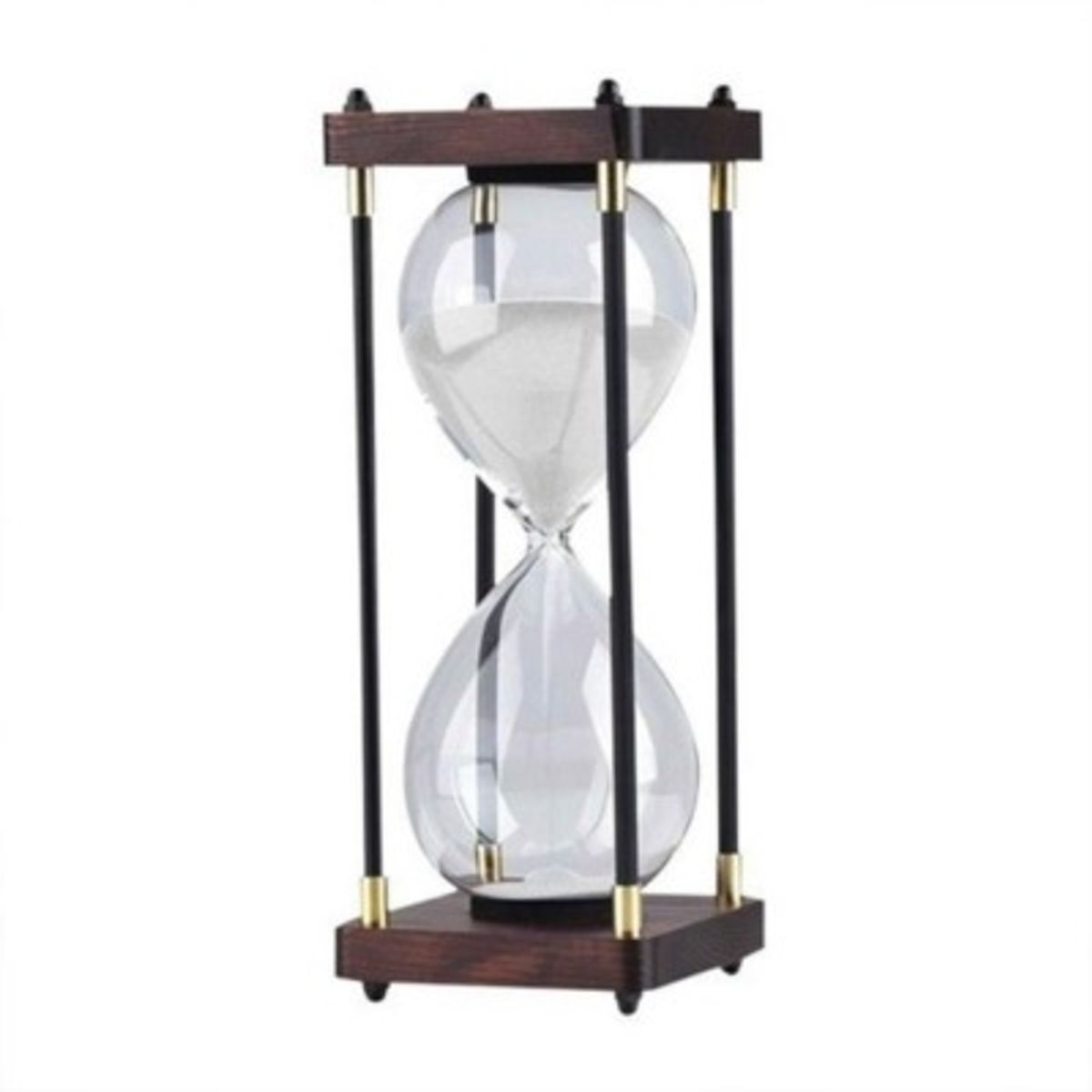 GENERICO - Reloj de arena de vidrio con marco de madera Retro