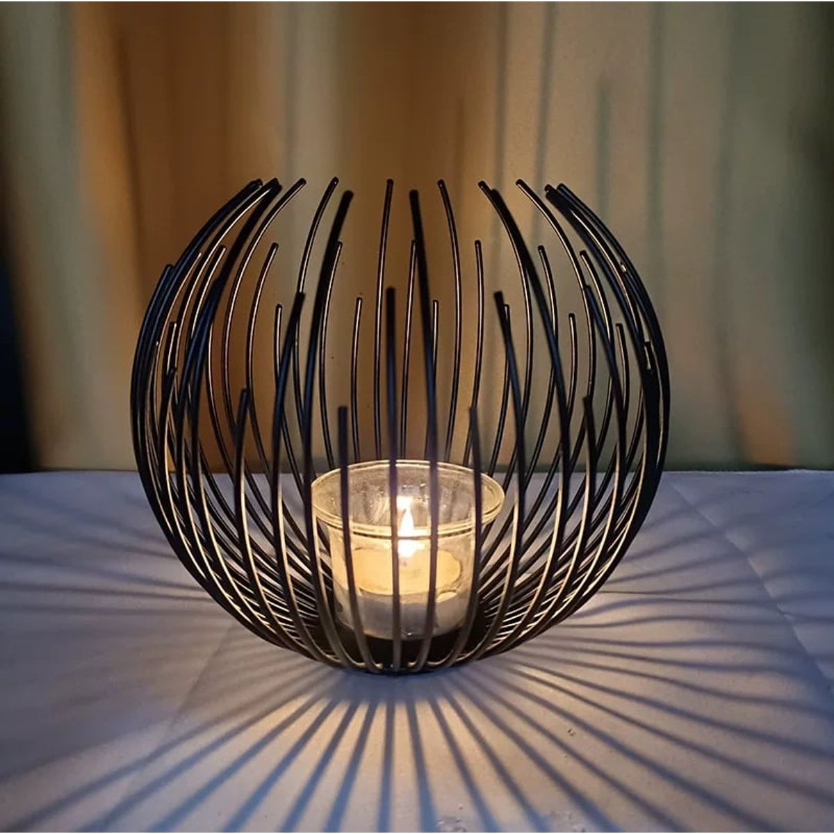 GENERICO - Candelabros Centro Mesa Adorno Decorativo Velas Farol Negro