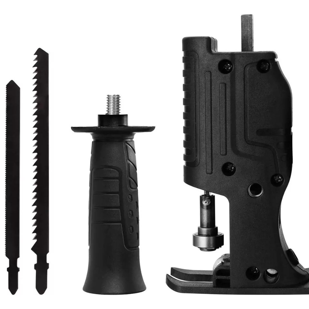 GENERICO - Adaptador Sierra Caladora Taladro + 3 Hojas Madera Metal