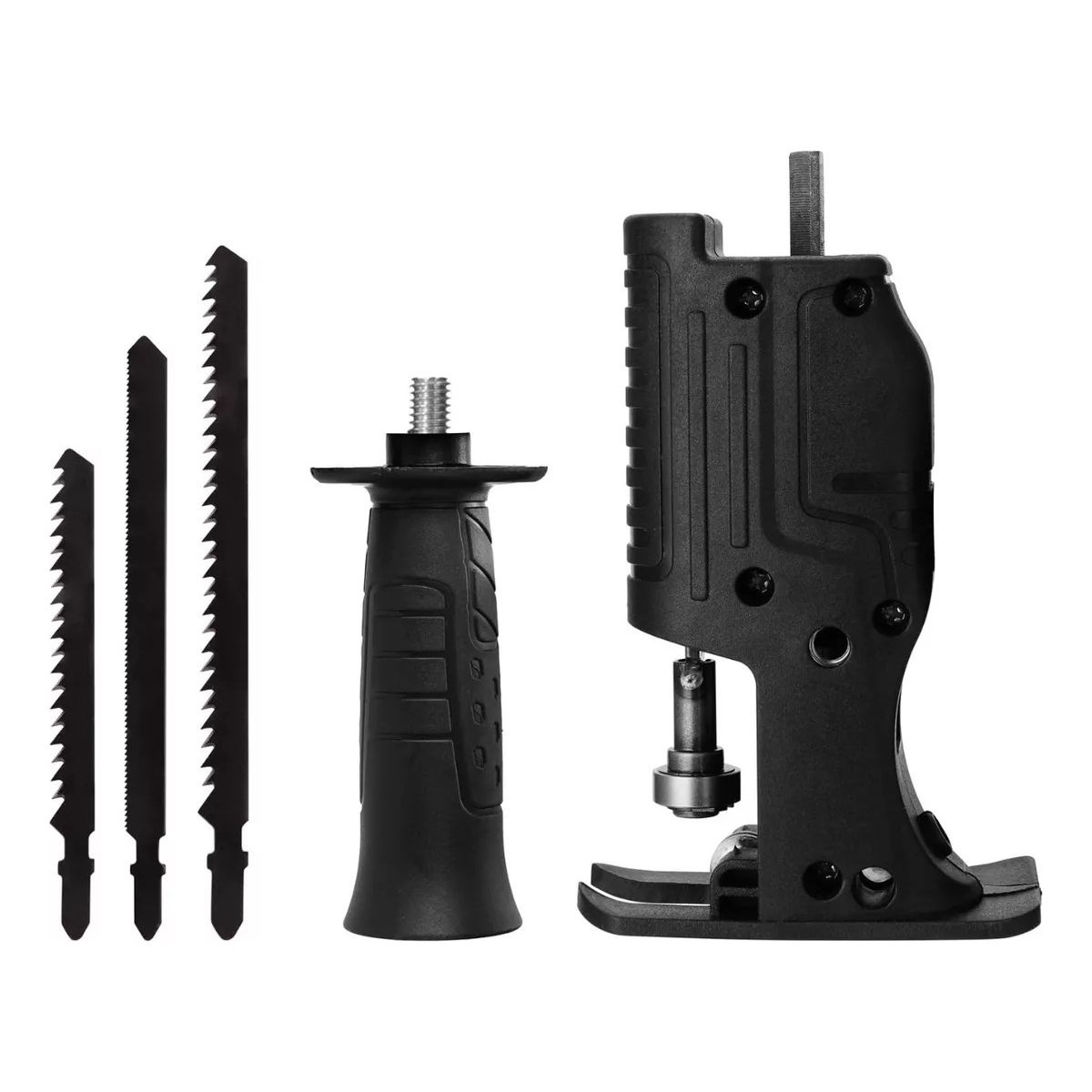 GENERICO - Adaptador Sierra Caladora Taladro + 3 Hojas Madera Metal