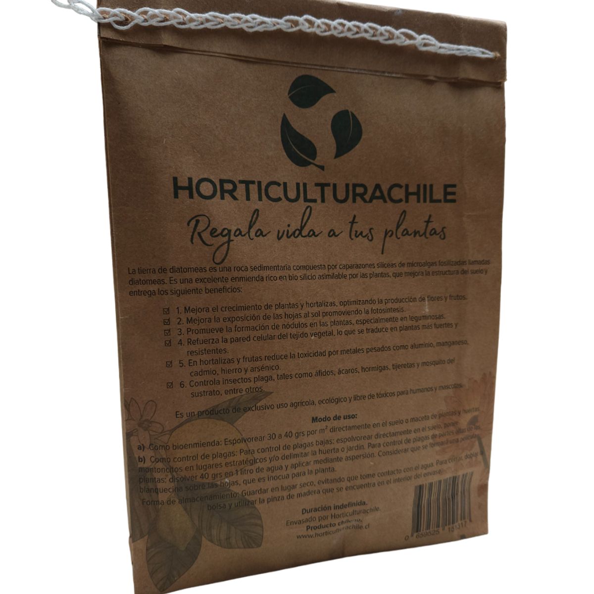 HORTICULTURACHILE - Tierra de Diatomeas - Bioenmienda Huerto y Jardín, 200 grs