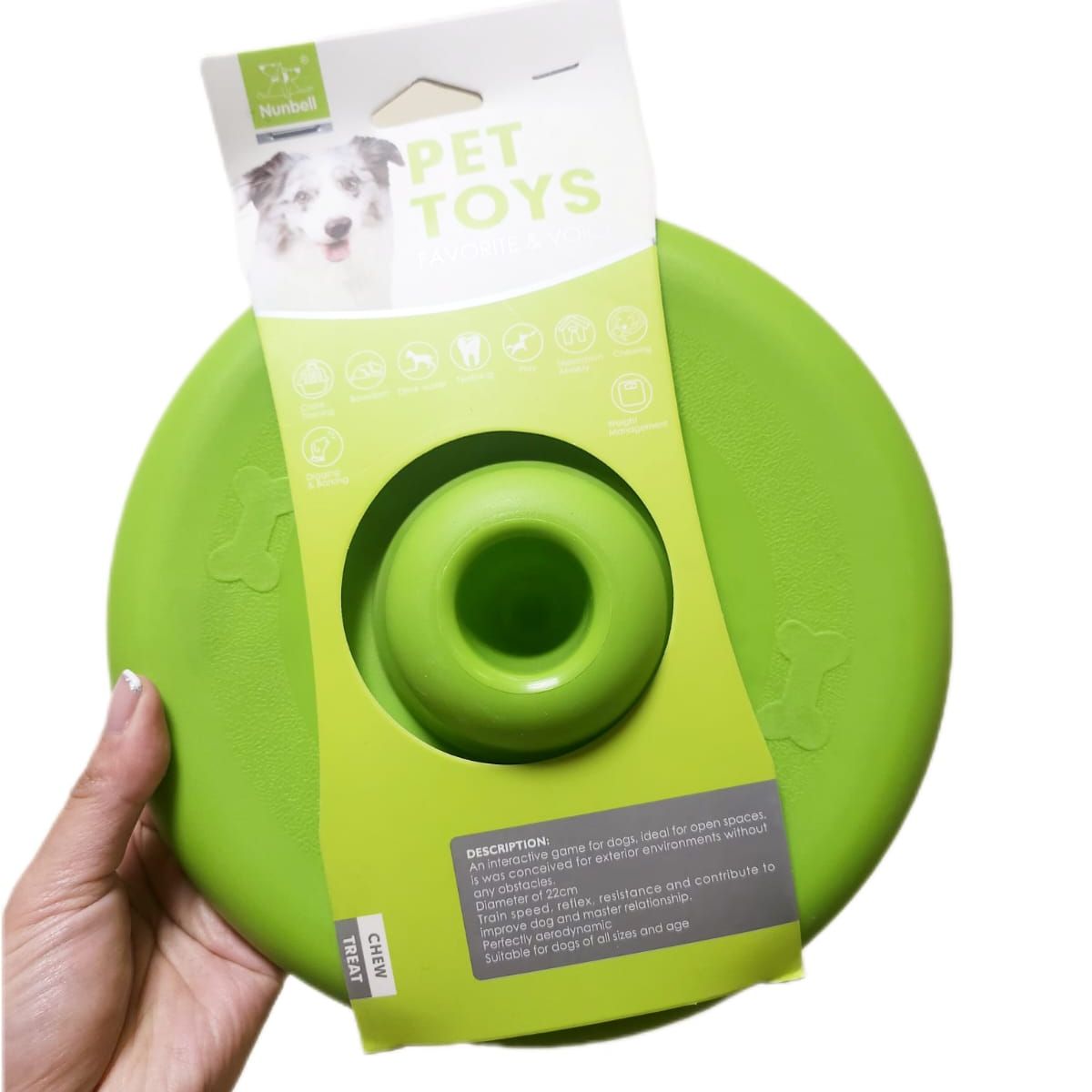 GENERICO - Frisbee Para Perros verde - Diamentro 22cm