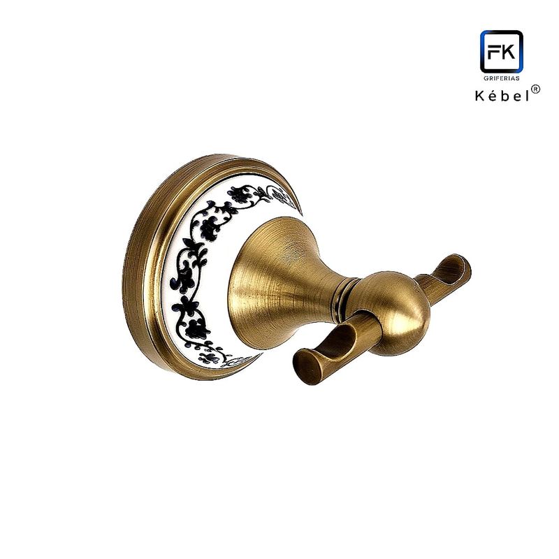 GENERICO - Gancho Doble para Colgar Toallas Vintage Archaize Ceramic FK