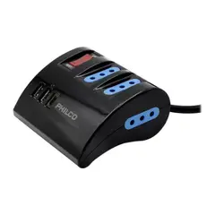 PHILCO - Zapatilla Alargador Extension De Escritorio USB C Negro