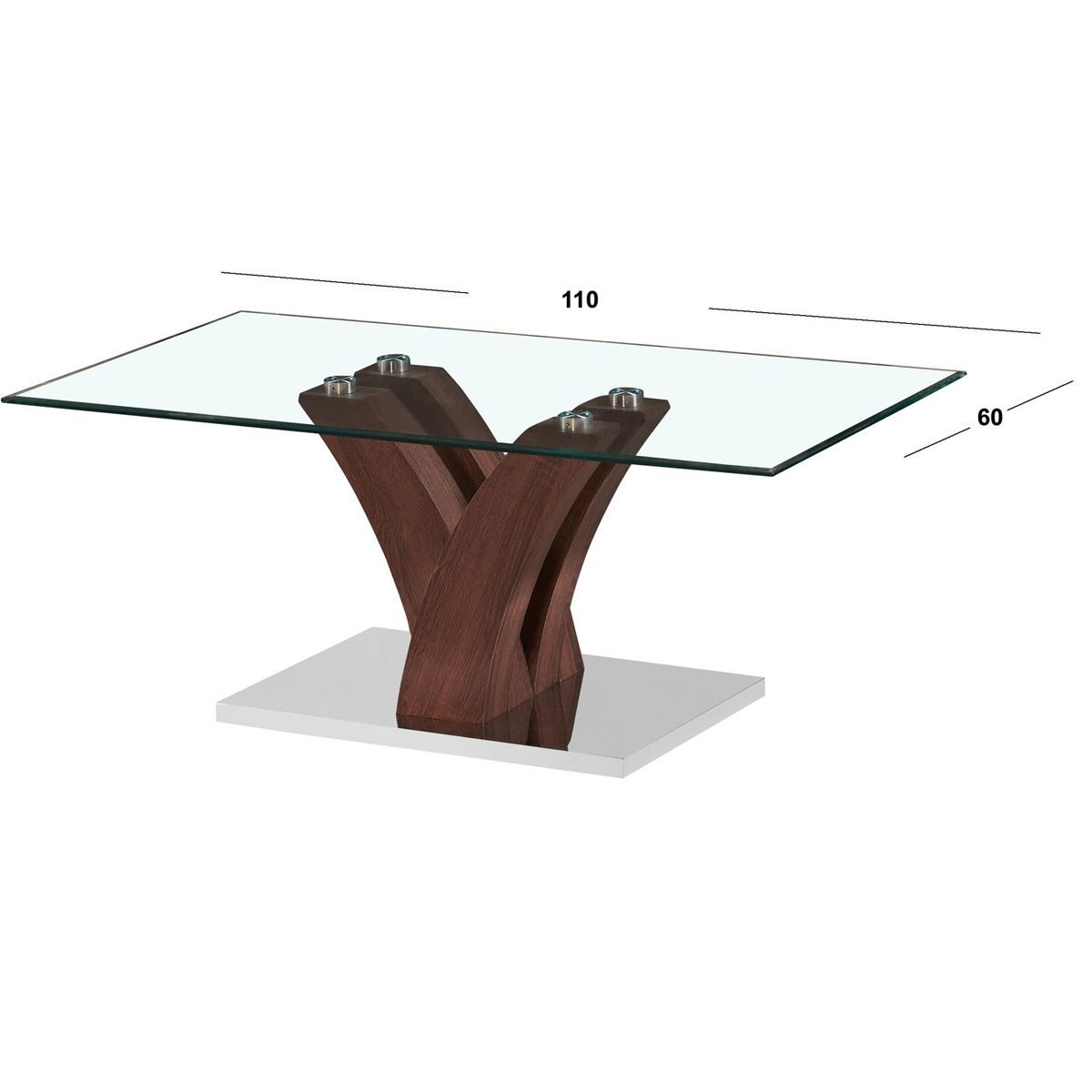 GENERICO - MESA CENTRO GAVIOTA VIDRIO CHOCOLATE ECOMUSO