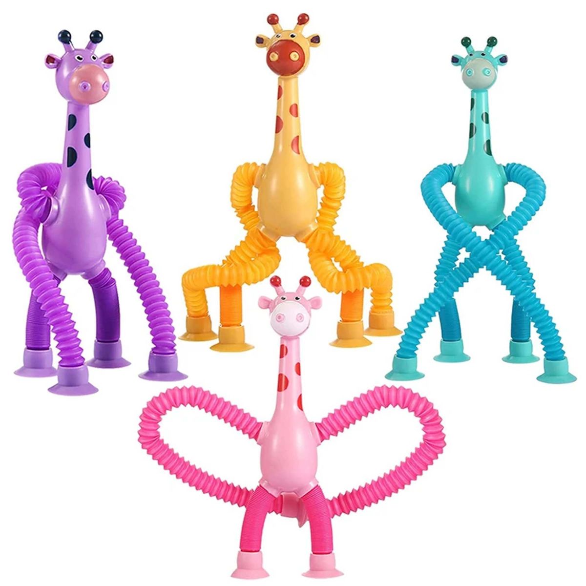 GENERICO - Set 4 Piezas Sensorial Descompresión Pop It Tube Jirafa Luz