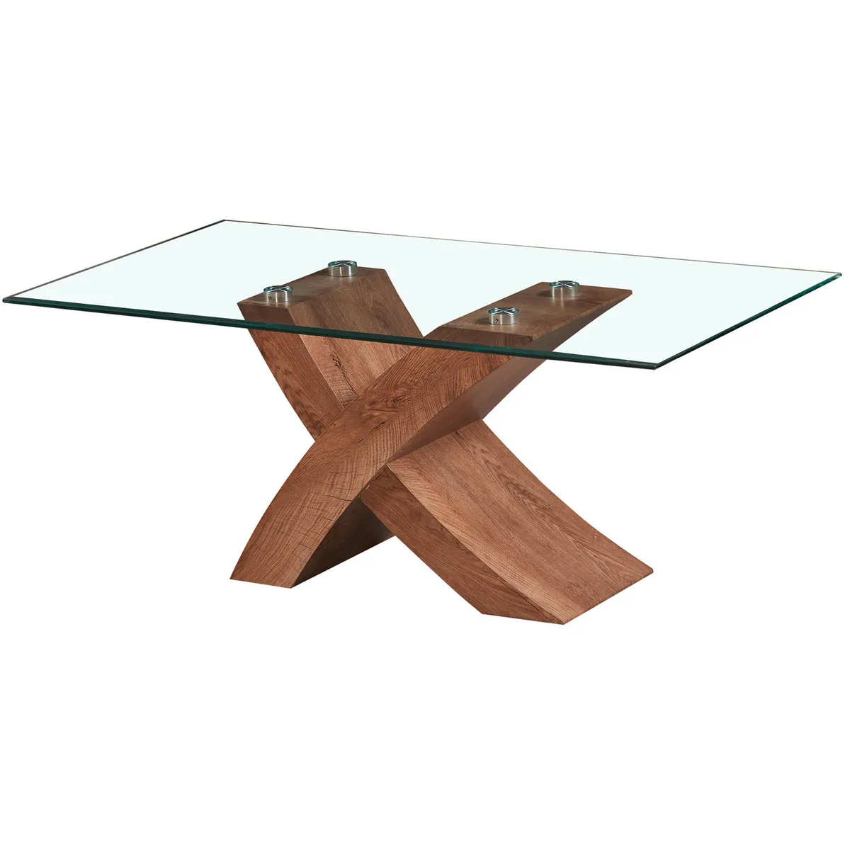 GENERICO - MESA CENTRO EQUIS VIDRIO MIEL ECOMUSO