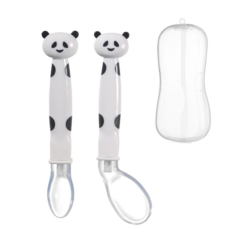 GENERICO - Pack 2  Cucharas De Silicona Suave Para Bebés Alimentos