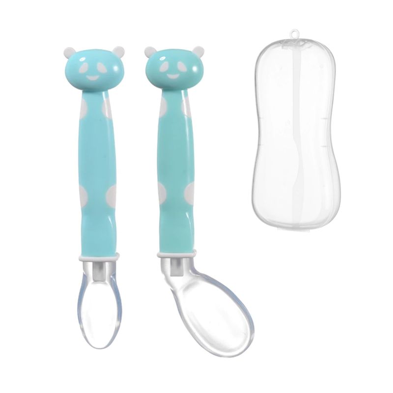 GENERICO - Pack 2  Cucharas De Silicona Suave Para Bebés Alimentos