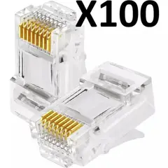 GENERICO - Conectores de Red Rj45 Cat6 100 Unidades