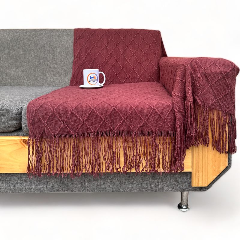 GENERICO - Manta Decorativa Tejida Estilo Nordico Para Sofa Sillon Cama - Marron