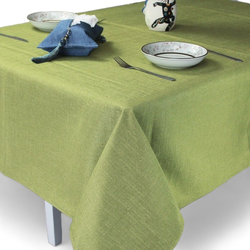 GENERICO - Mantel Rectangular 140cmx220cm En Lino Para Mesa De 6 Silla-Verde lima