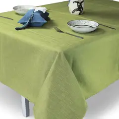 GENERICO - Mantel Rectangular 140cmx220cm En Lino Para Mesa De 6 Silla-Verde lima