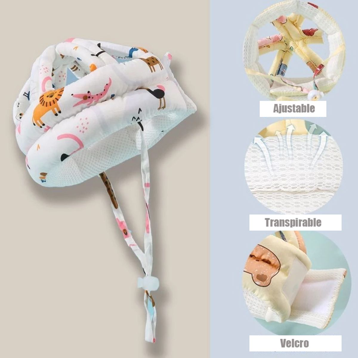 GENERICO - Casco Proteccion Seguridad Para Bebe Gorro Antigolpe Gateo