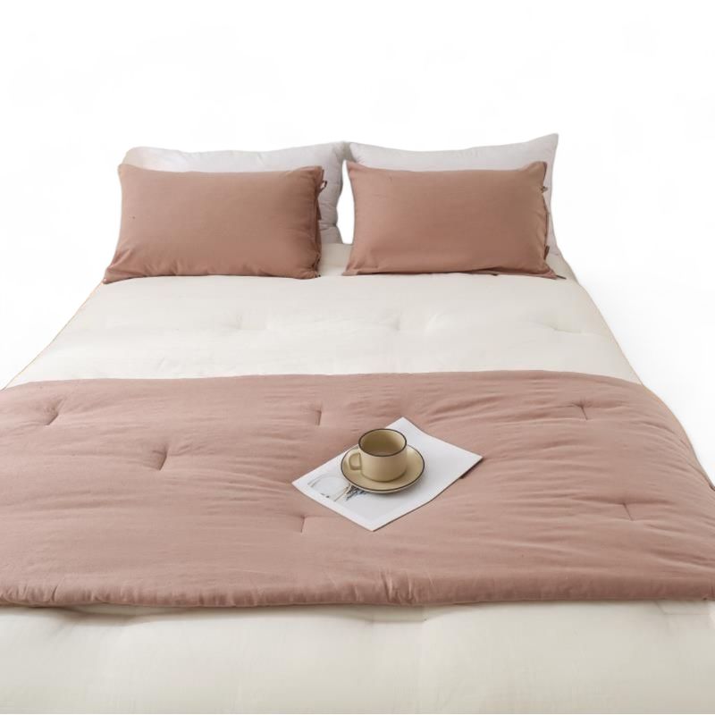 GENERICO - Piecera De Lino 70x210cm Mas 2 Fundas De Almohada 70x50cm - Menta