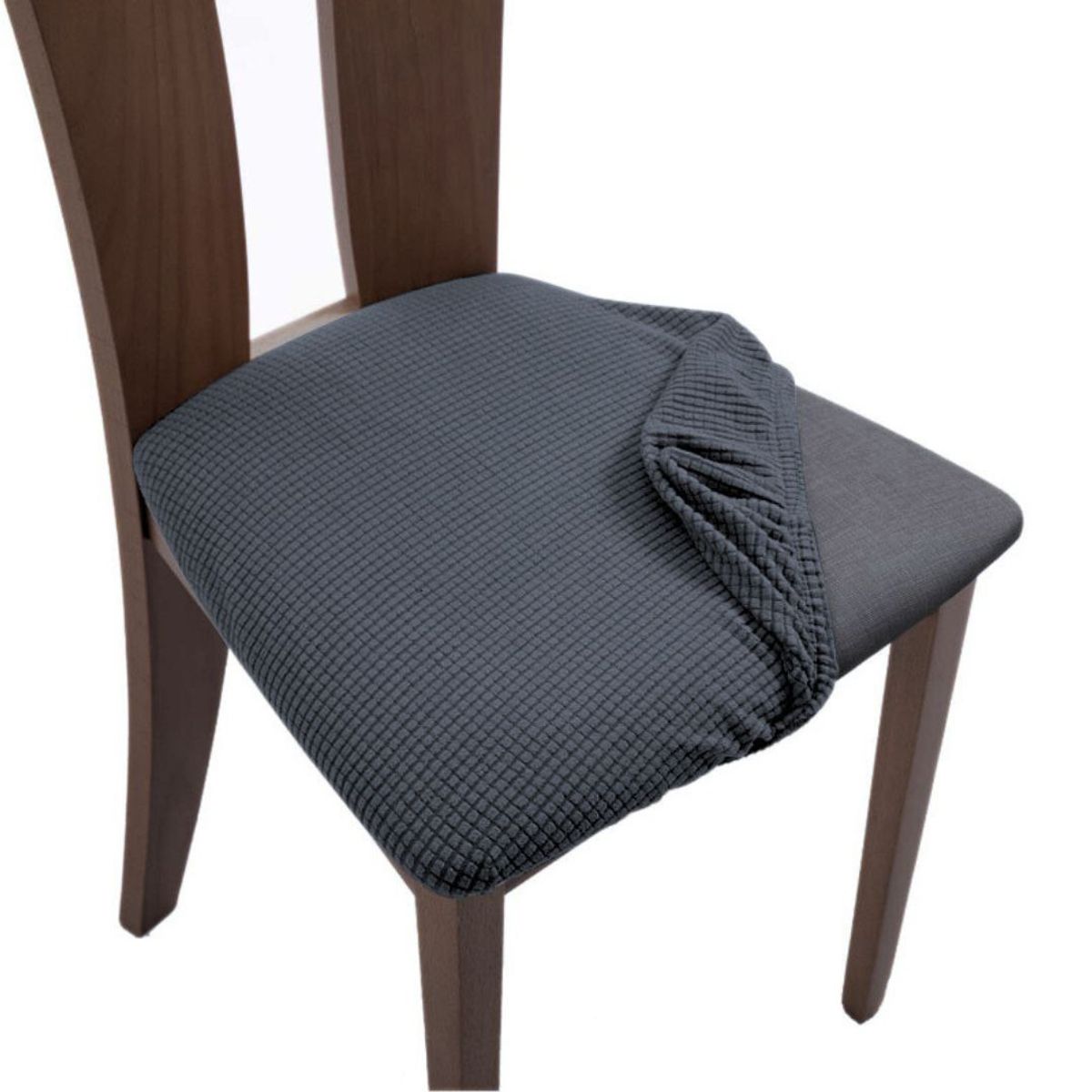 GENERICO - Pack 6 Fundas De Asiento Elasticadas Para Sillas Comedor - Gris