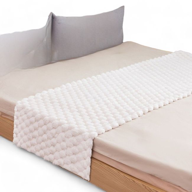 GENERICO - Pie De Cama Piecera Plush Peludita 2 Plazas O King 70x190cm - Blanco