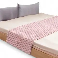 GENERICO - Pie De Cama Piecera Plush Peludita 2 Plazas O King 70x190cm - Rosa