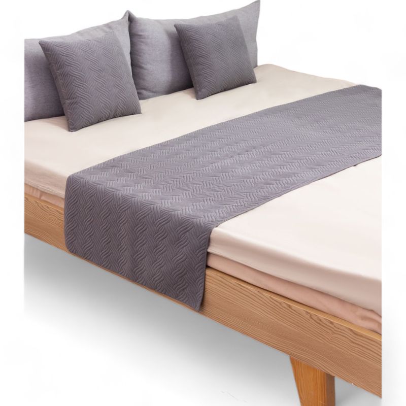 GENERICO - Piecera De Cama Terciopelo Plush King + 2 Fundas 70x210cm - Gris