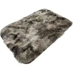 GENERICO - Alfombra Baja De Cama Peluda 100% Poliester 50x80cm Cafe Jaspeado