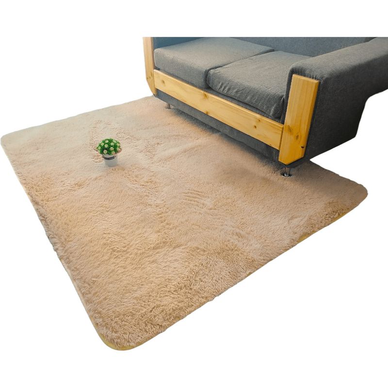 GENERICO - Alfombra Peluda Tipo Shaggy Para Living 180cm x 200cm Beige