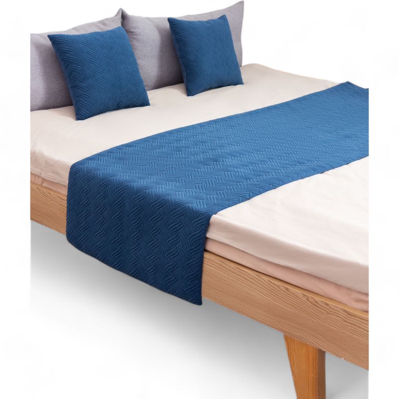 GENERICO - Piecera De Cama Terciopelo Plush King + 2 Fundas 70x210cm - Azul